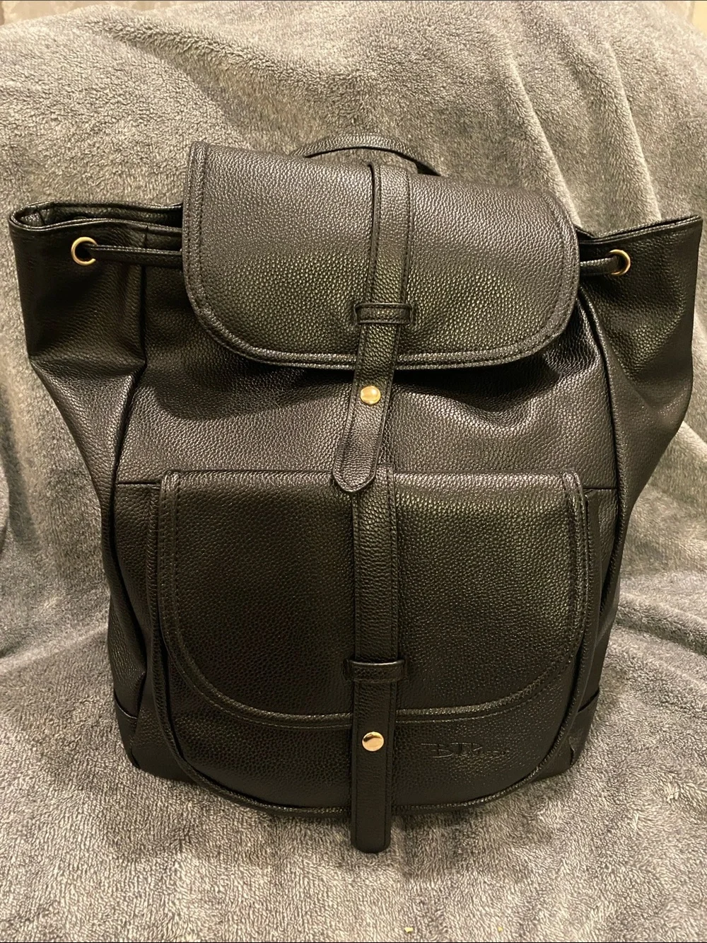 Black Leather Backpack Tote - Women Bags
